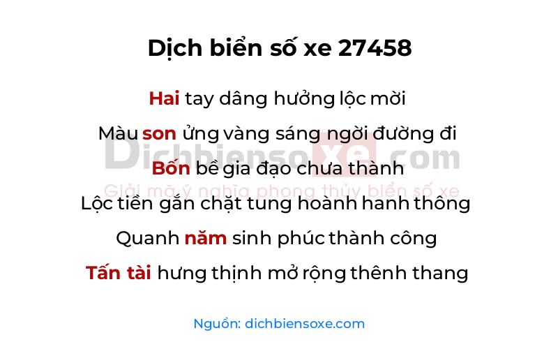 Dịch thơ biển số 27458