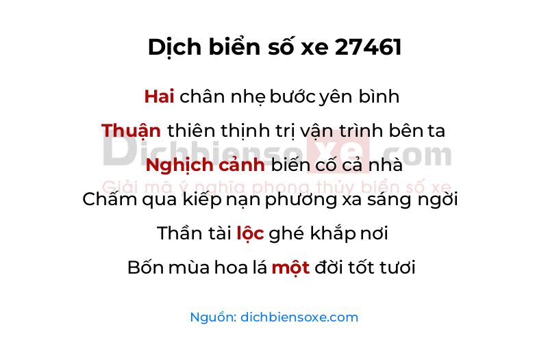 Dịch thơ biển số 27461