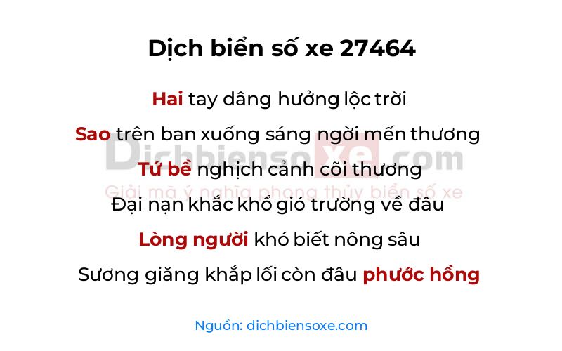 Dịch thơ biển số 27464