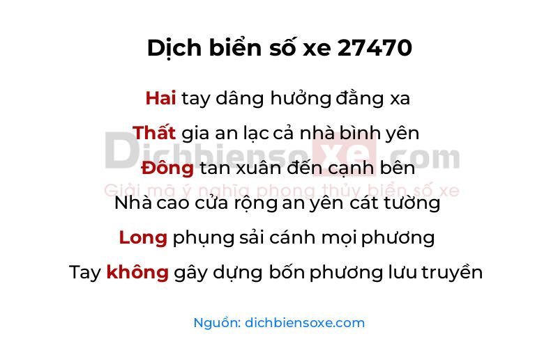 Dịch thơ biển số 27470
