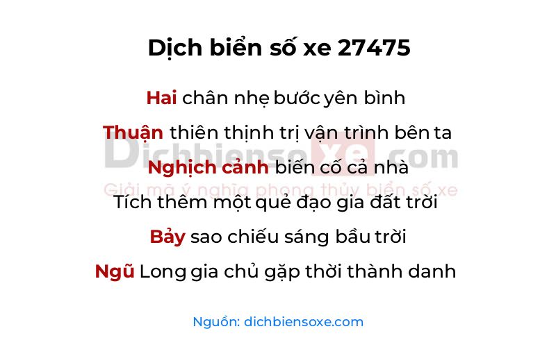 Dịch thơ biển số 27475