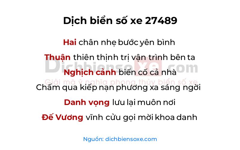 Dịch thơ biển số 27489