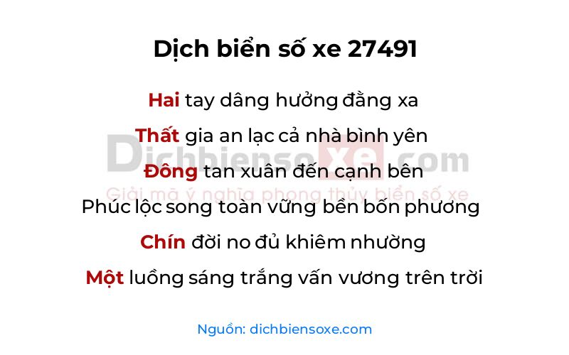 Dịch thơ biển số 27491