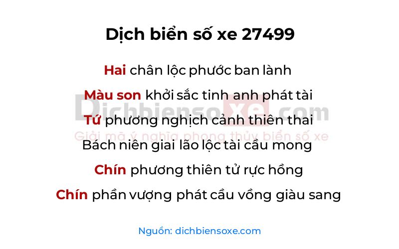 Dịch thơ biển số 27499