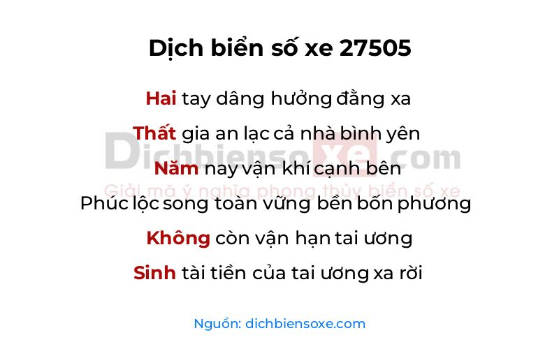Dịch thơ biển số 27505