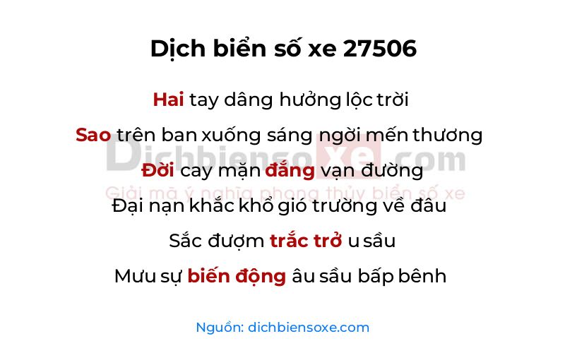 Dịch thơ biển số 27506