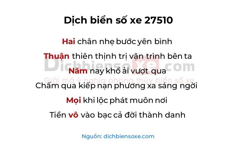Dịch thơ biển số 27510
