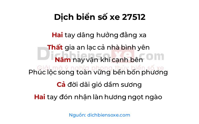 Dịch thơ biển số 27512