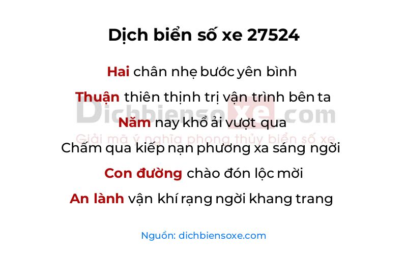 Dịch thơ biển số 27524