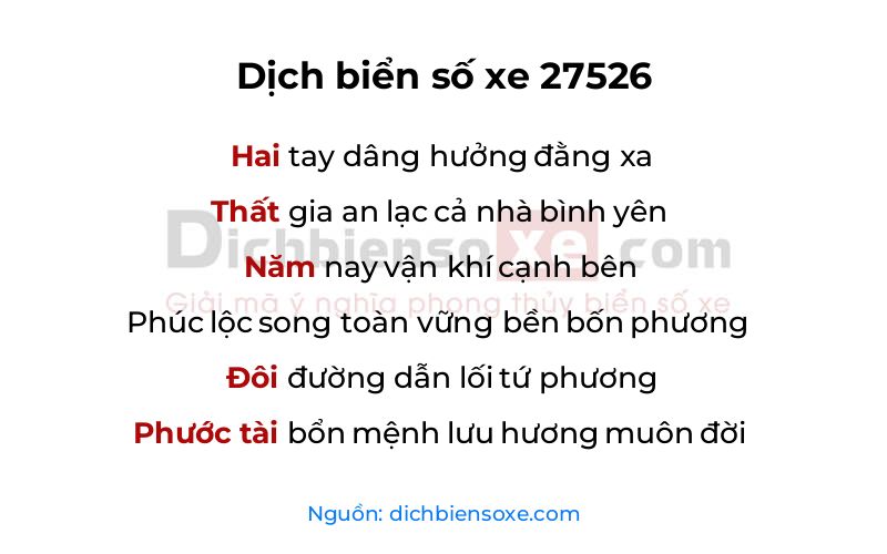 Dịch thơ biển số 27526