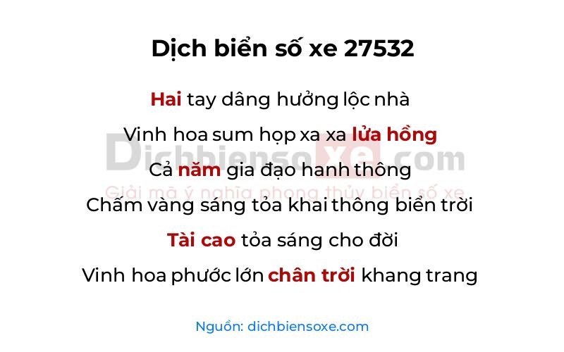 Dịch thơ biển số 27532