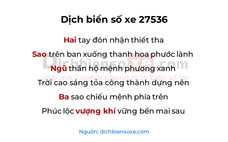 Dịch thơ biển số 27536