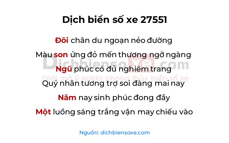 Dịch thơ biển số 27551