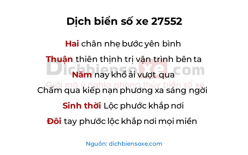 Dịch thơ biển số 27552