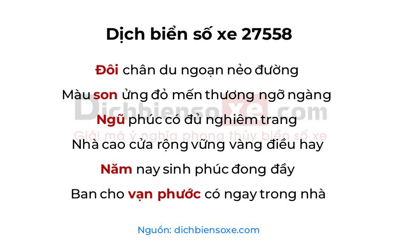 Dịch thơ biển số 27558