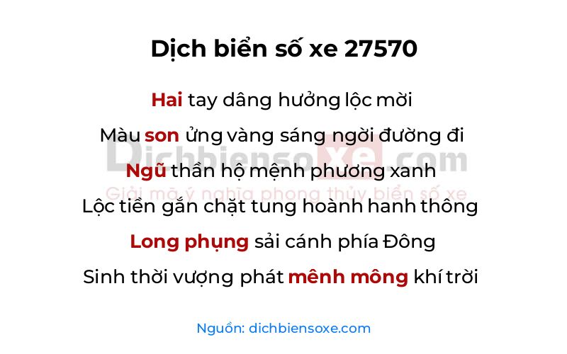 Dịch thơ biển số 27570