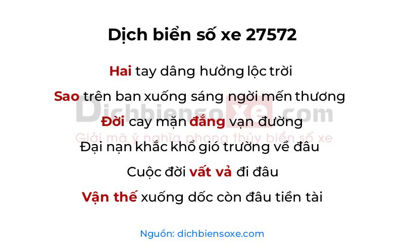 Dịch thơ biển số 27572