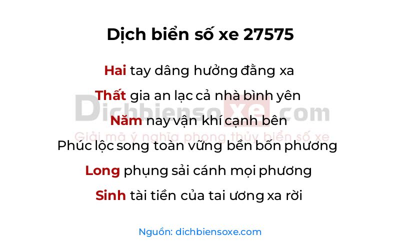 Dịch thơ biển số 27575
