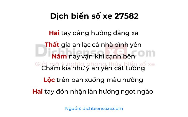 Dịch thơ biển số 27582