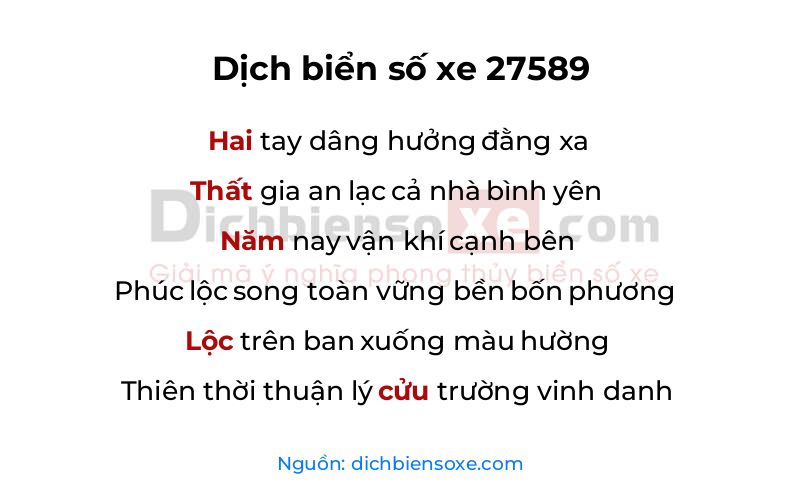 Dịch thơ biển số 27589