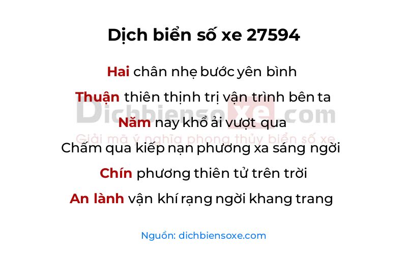 Dịch thơ biển số 27594