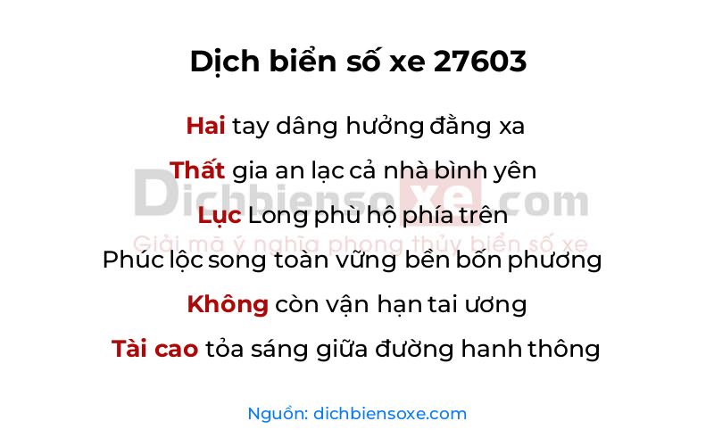 Dịch thơ biển số 27603
