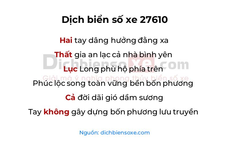 Dịch thơ biển số 27610