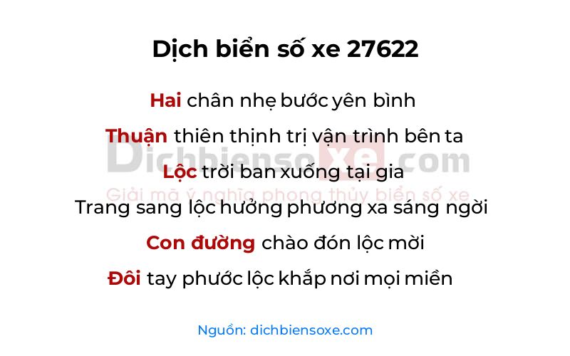 Dịch thơ biển số 27622