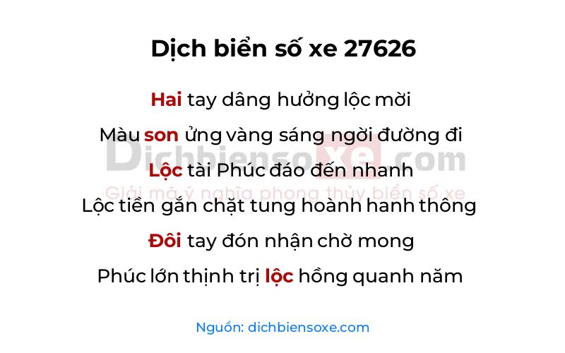 Dịch thơ biển số 27626