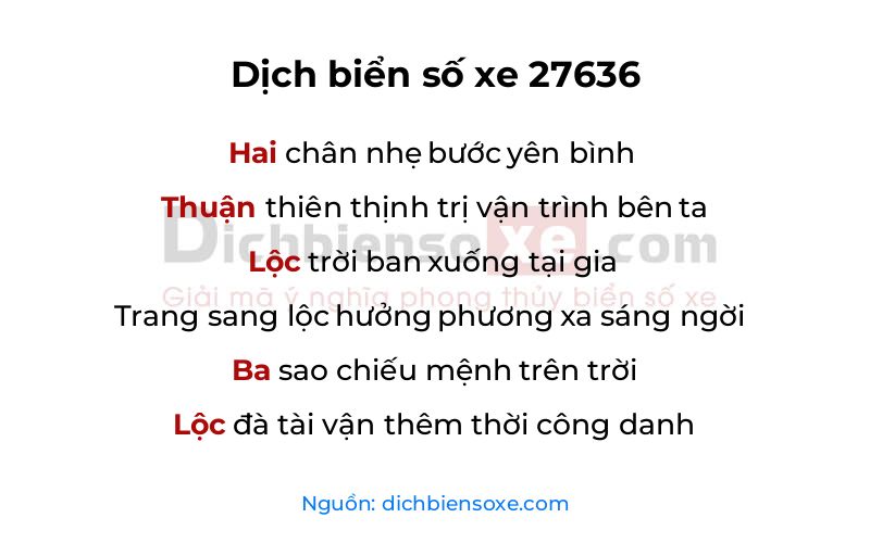 Dịch thơ biển số 27636