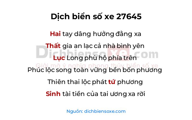 Dịch thơ biển số 27645