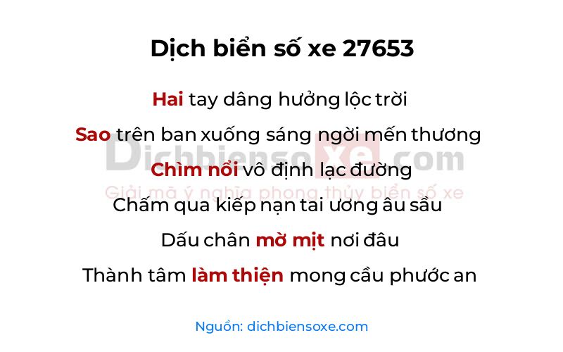 Dịch thơ biển số 27653