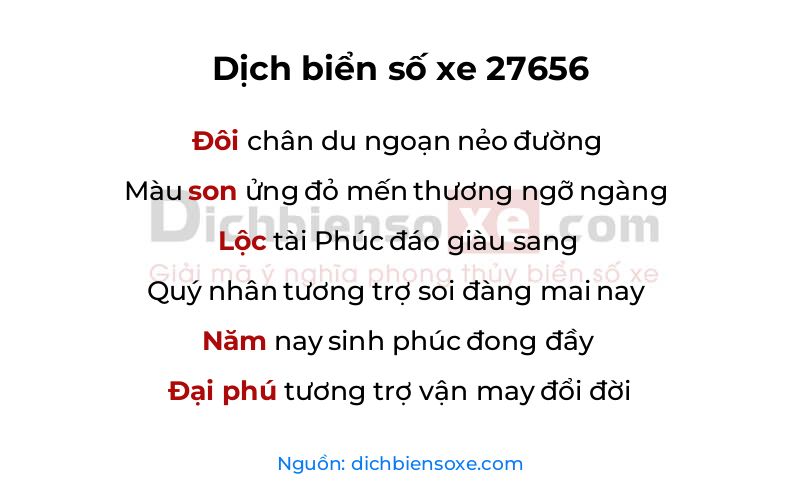 Dịch thơ biển số 27656
