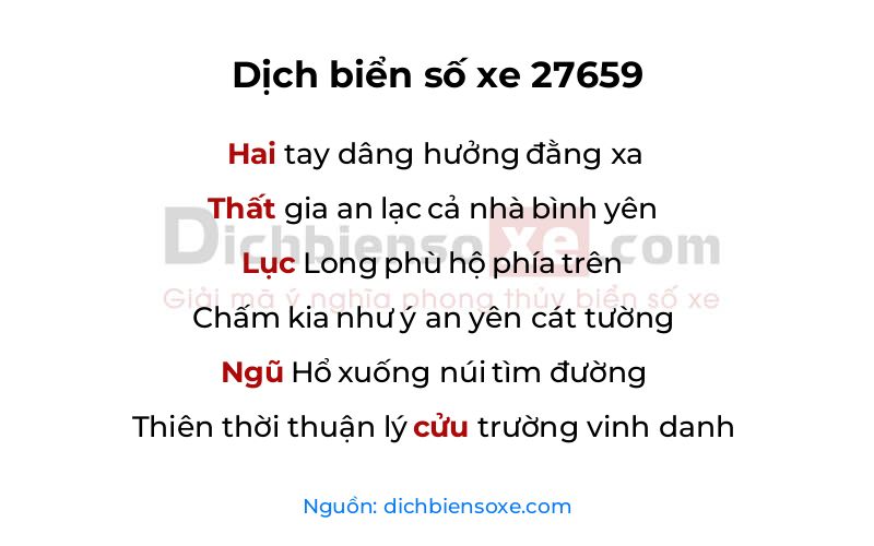 Dịch thơ biển số 27659