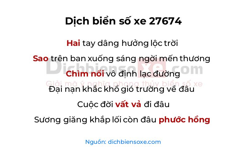 Dịch thơ biển số 27674