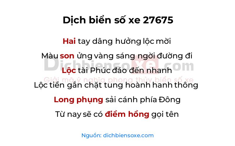Dịch thơ biển số 27675