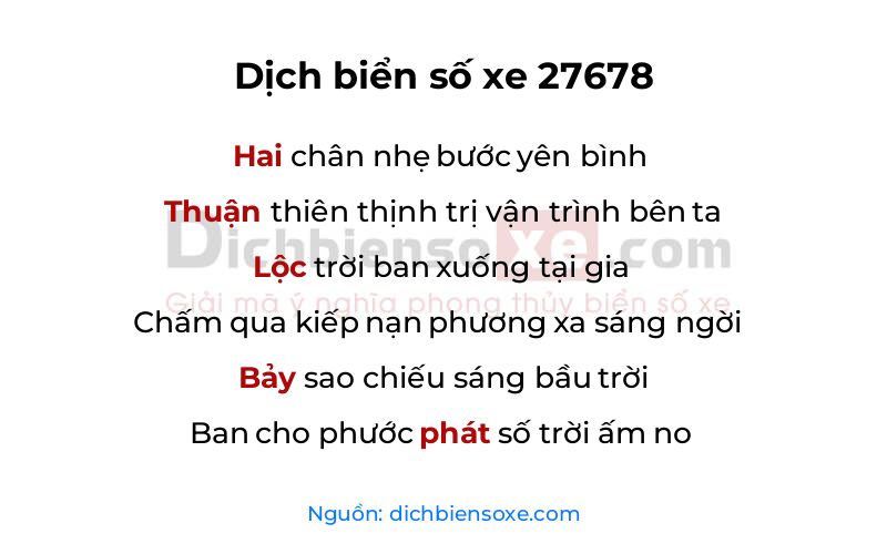 Dịch thơ biển số 27678