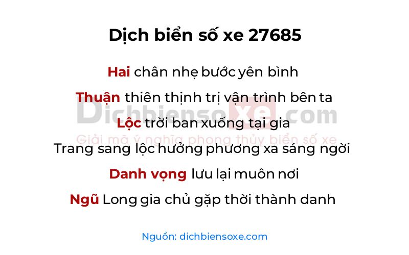Dịch thơ biển số 27685