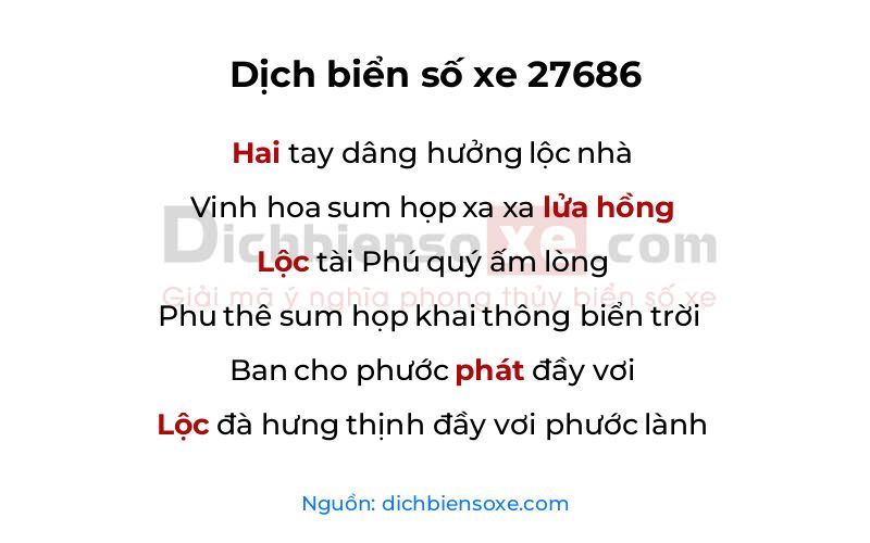 Dịch thơ biển số 27686