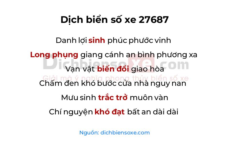 Dịch thơ biển số 27687
