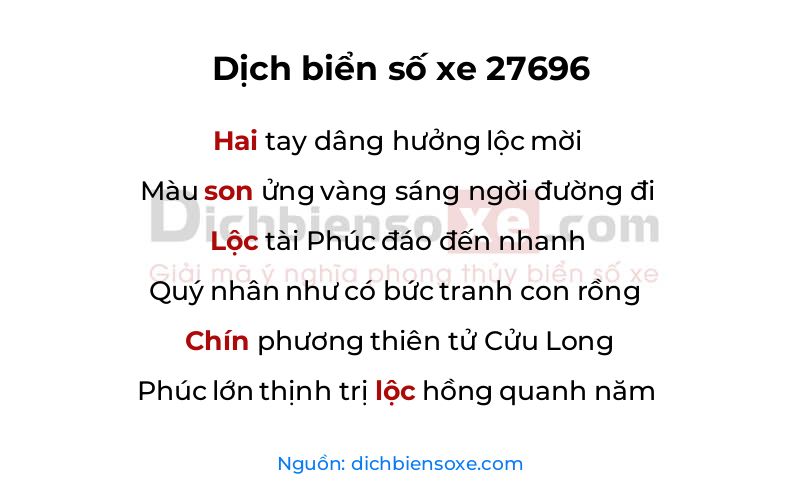 Dịch thơ biển số 27696