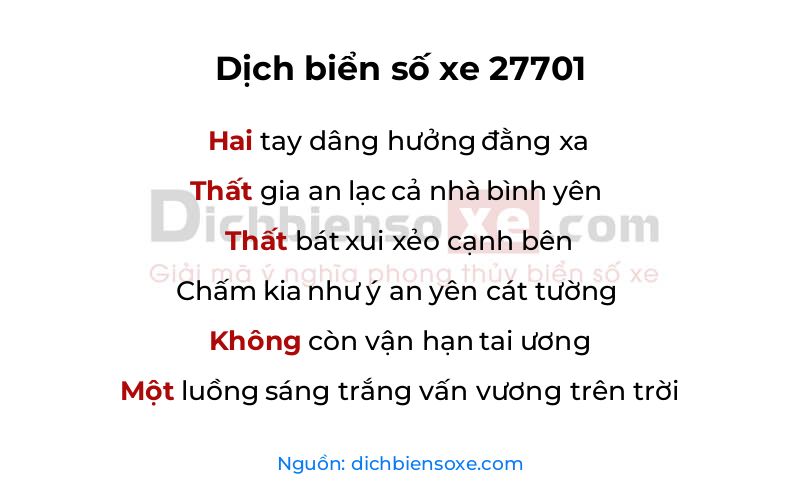 Dịch thơ biển số 27701