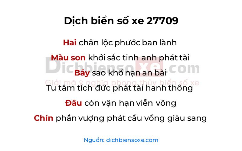 Dịch thơ biển số 27709