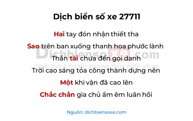 Dịch thơ biển số 27711