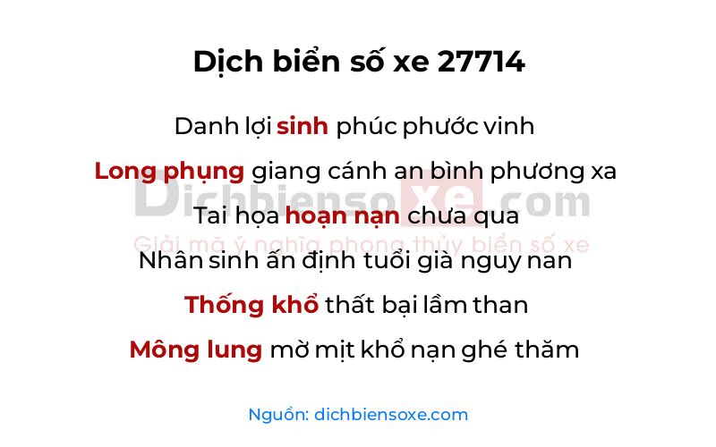 Dịch thơ biển số 27714
