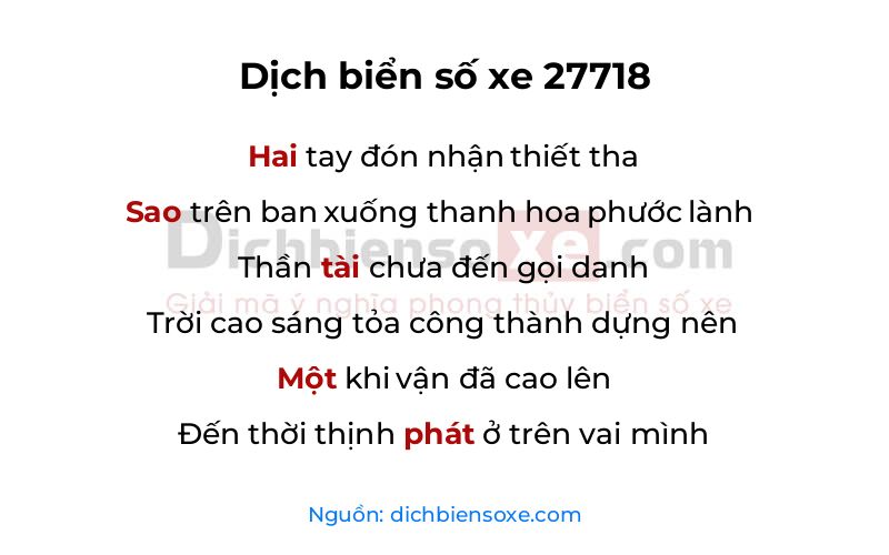 Dịch thơ biển số 27718