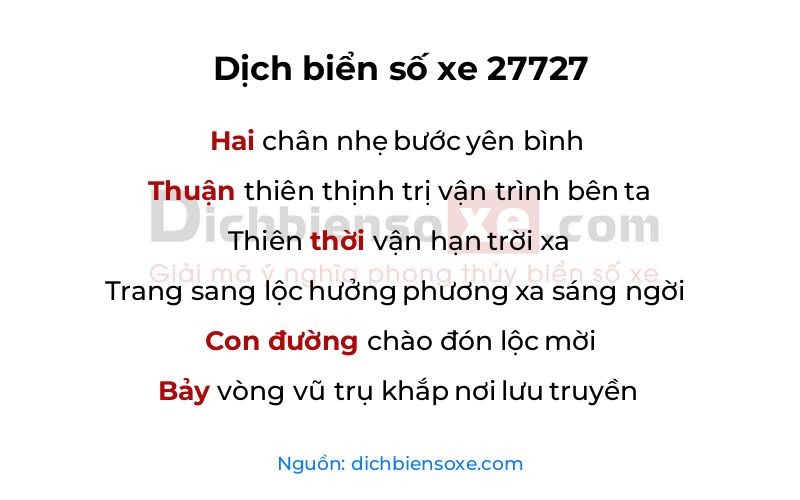 Dịch thơ biển số 27727