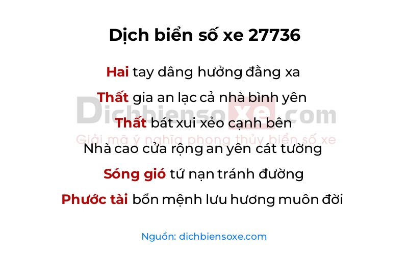 Dịch thơ biển số 27736