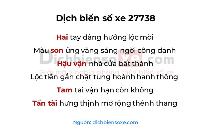 Dịch thơ biển số 27738