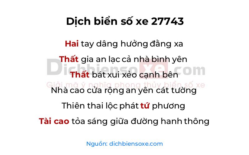 Dịch thơ biển số 27743